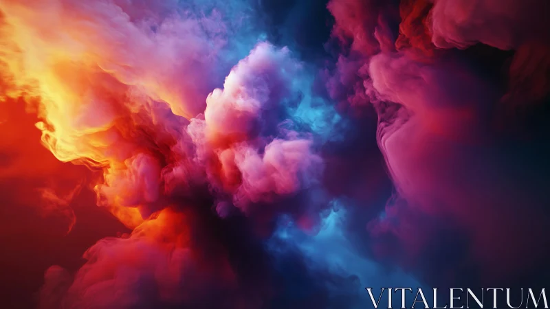 Volumetric color clouds with red cyan gradient diffusion field.