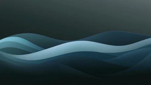 Silken teal waves glide quietly through a digital dusk
