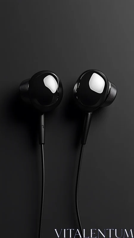 Black In-Ear Earbuds with White Accents.