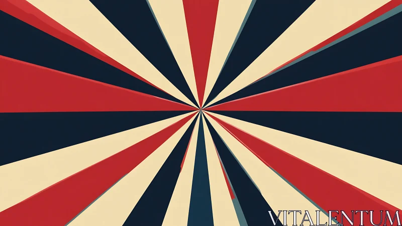 Radial tricolor convergence with geometric burst symmetry.