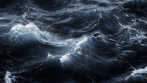 Detailed view isolates textured mid-scale ocean surface waves