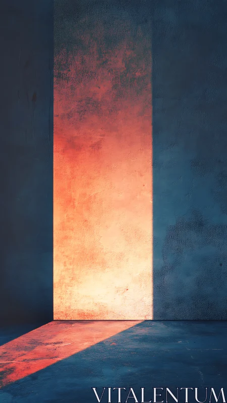 Rectangular warm light casts sharp beam across dark room