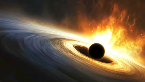 Gravity pirouettes through blazing rings around a hungry void