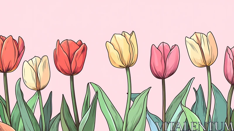 Tulip Garden Dreams: Vibrant Blooms Paint Spring's Canvas.