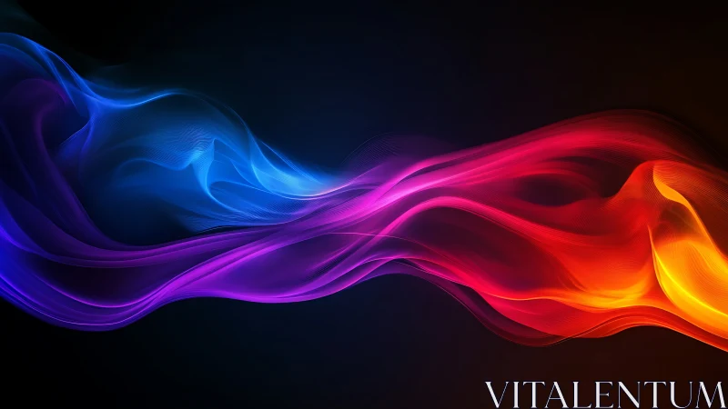 Radiant neon light waves in flowing spectrum motion.