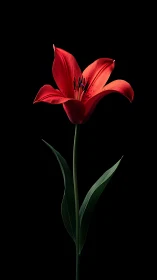 Crimson Bloom Speaks: Velvet Petals Against the Void.