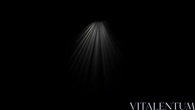 Monodirectional volumetric light beam over deep black field.