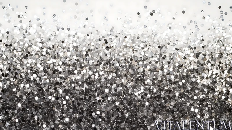 Silver bokeh glitter gradient renders dense reflective surface