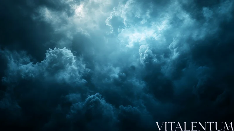 Backlit cumulonimbus cloudscape reveals turbulent vertical depth