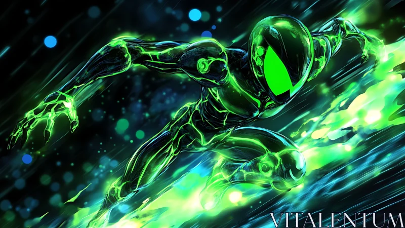 Neon velocity runner carving light through cyber night.