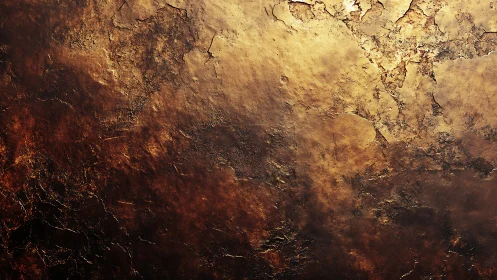 Textured metallic surface with uneven brown and gold tones.