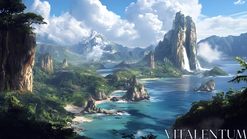 Tropical Paradise With Dramatic Cliffs and Turquoise Waters