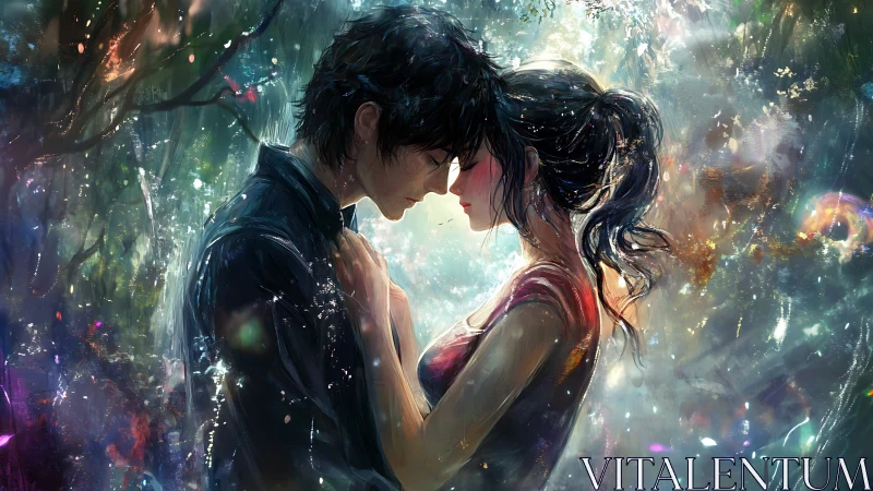 Luminous Moment: Two Figures in Ethereal Light.