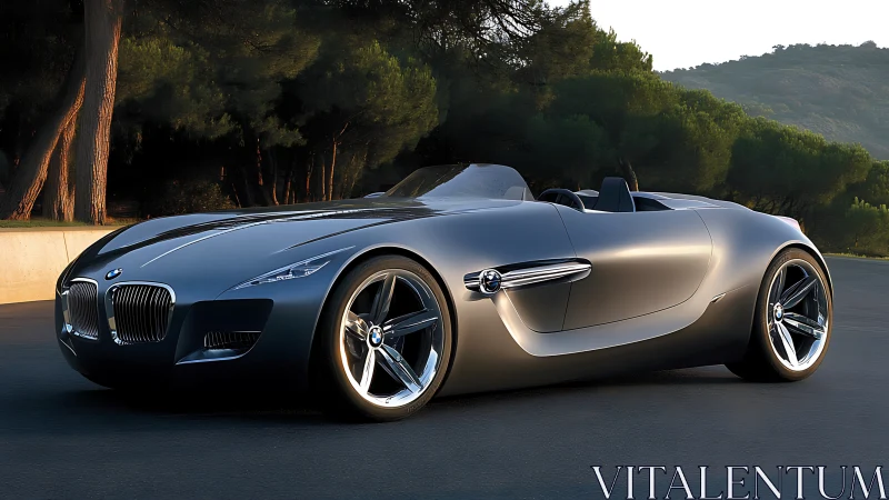 Low-angle render showcases futuristic BMW roadster aerodynamics