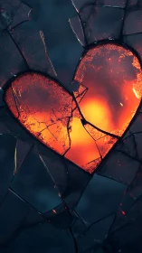 Fractured Heart Burning: A Digital Inferno of Passion and Pain.