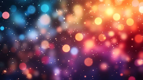 Vibrant bokeh lights in abstract digital art background style.