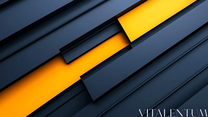 Abstract geometric pattern with dark blue and yellow layers, modern style.