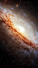 Gentle spiral galaxy glowing with soft stardust light.