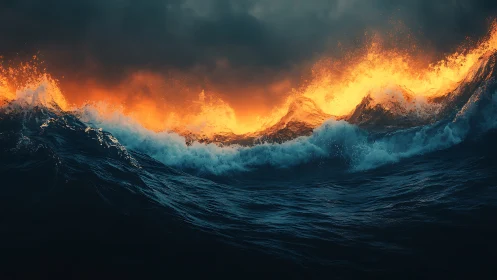 Tempest Collision: Where Ocean Fury Meets Celestial Inferno