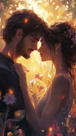 Two Hearts Glowing in Golden Light.