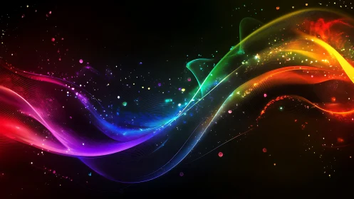 Spectral light waveforms in motion over dark gradient field