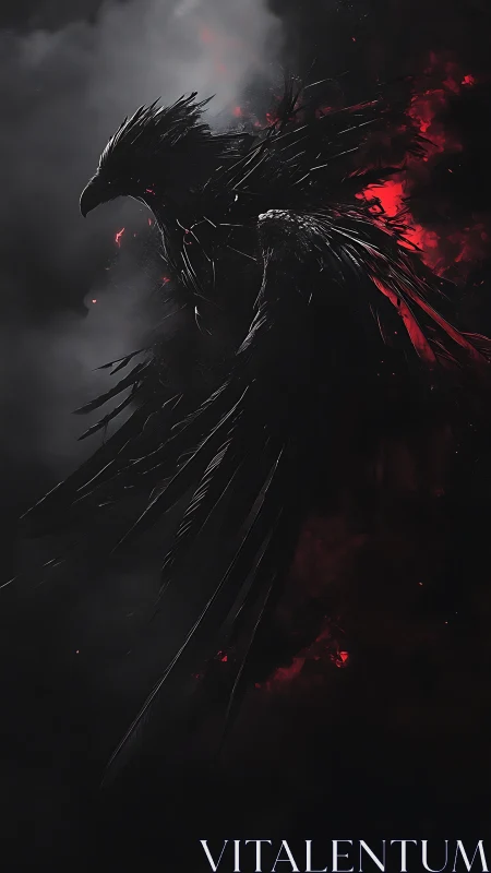 Emberborn shadow phoenix tearing through volcanic night.