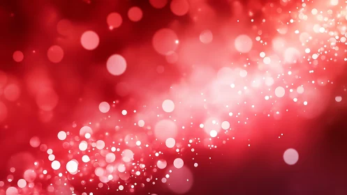 Red bokeh abstract background with glowing light orbs.
