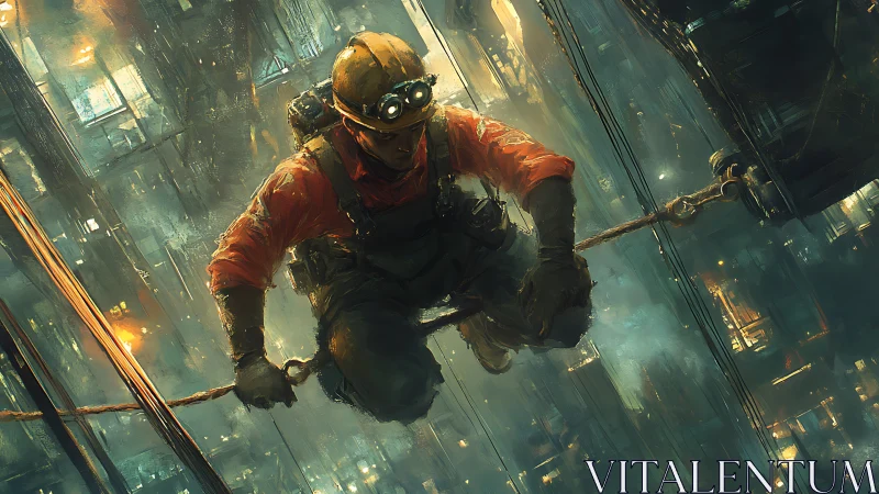 Skyline rope-runner balances grit and neon-lit vertigo