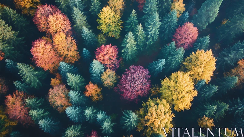 Colorful autumn forest canopy inviting you to wander slowly.