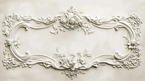 Ornate floral plaster frame with central blank interior space.