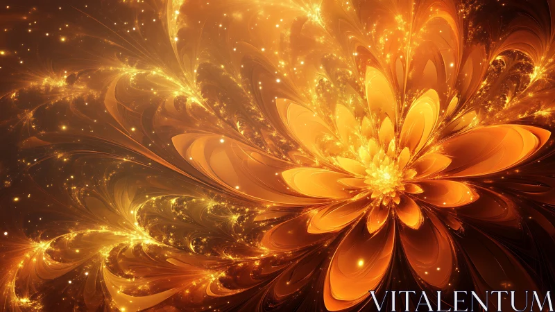 Solar-bloomed nebula flower unfurling in molten starlight.