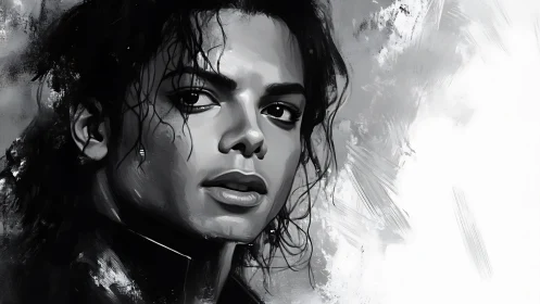 Monochrome gaze with storm-soft curls and quiet electricity.