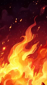 Gradient flame composition with layered heat rendering