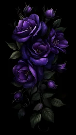 Deep Purple Blooms: A Moody Floral Masterpiece