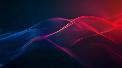 Digital neon waveforms with flowing gradient mesh ribbons.