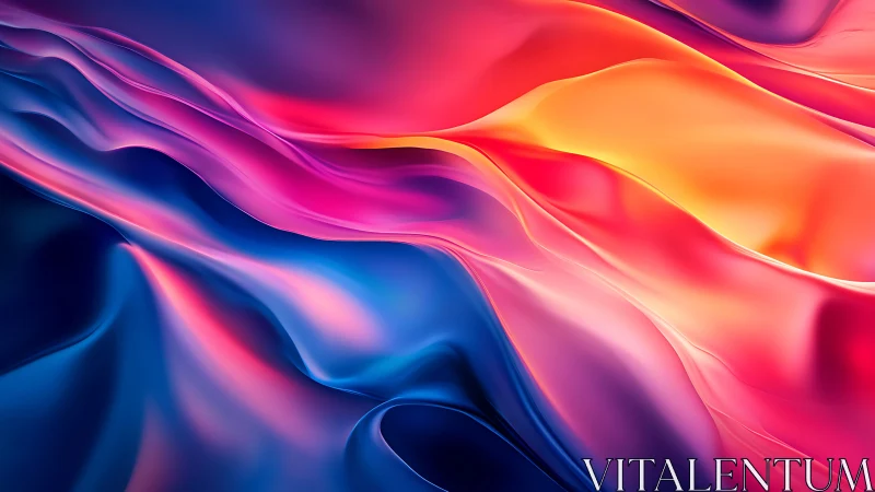 Vibrant multicolor flowing waves form smooth abstract surface