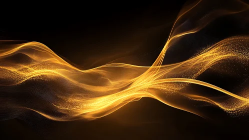 Parametric golden light waves over dark gradient background