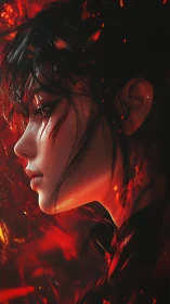 Fiery portrait reveals a determined woman in glowing embers