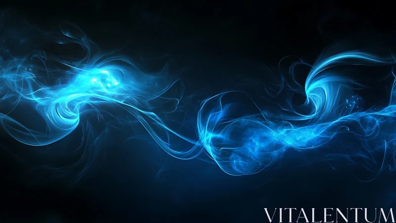 Flowing blue energy ribbons dancing through the dark.