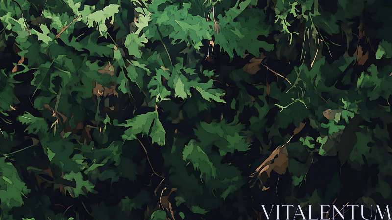 Leafy green wall of ivy inviting quiet, unhurried gazing.