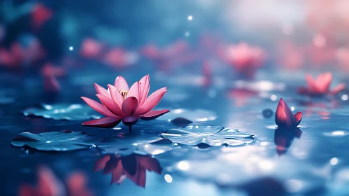 Bioluminescent Lotus Reverie in Aquatic Silence.