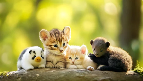 Composite juvenescent fauna arrangement demonstrating speciesstructuring and chromatic gradient tona