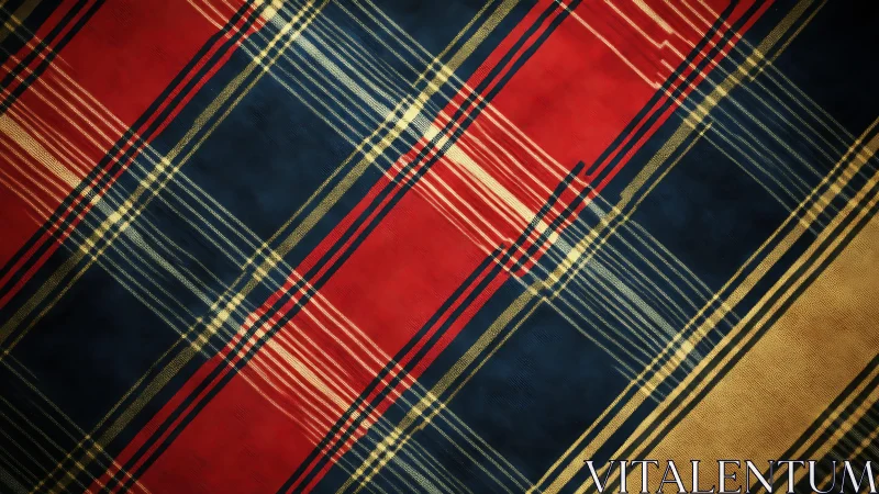 Classic red, navy, and gold tartan plaid fabric pattern design.