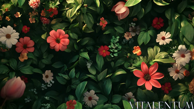 Garden of Joy: Blooming Colors in Lush Green.