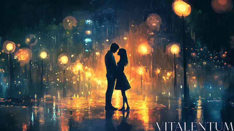 Two Souls Kiss Beneath Glowing Cityscapes