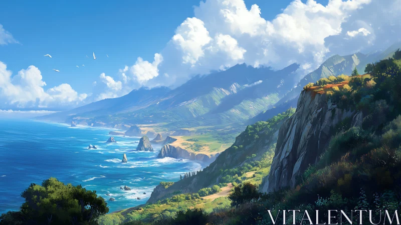 Coastal Majesty: Where Cliffs Meet Turquoise Dreams.