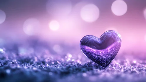 Crystalline Heart Form in Luminous Purple Field.