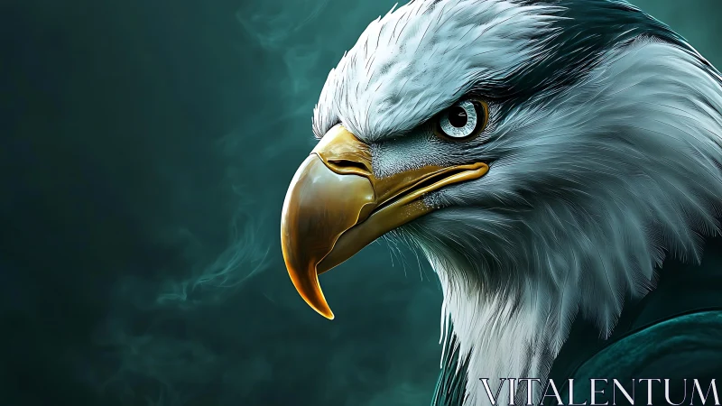 Majestic Bald Eagle Portrait in Hyperrealistic Digital Art Style.