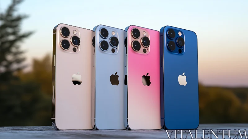 iPhone 13 Pro lineup in Desert Sand, Sierra Blue, Pink, and Navy Blue color variants.