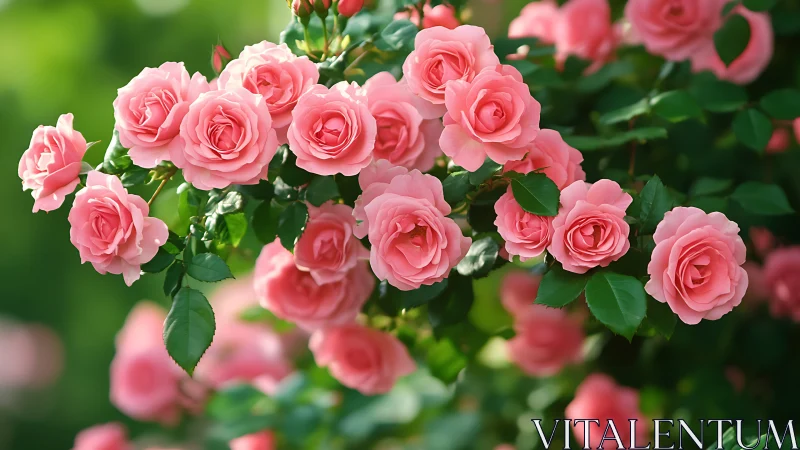 Dense Cluster of Pink Roses with Layered Petals Exhibiting Complex Chromatic Gradation